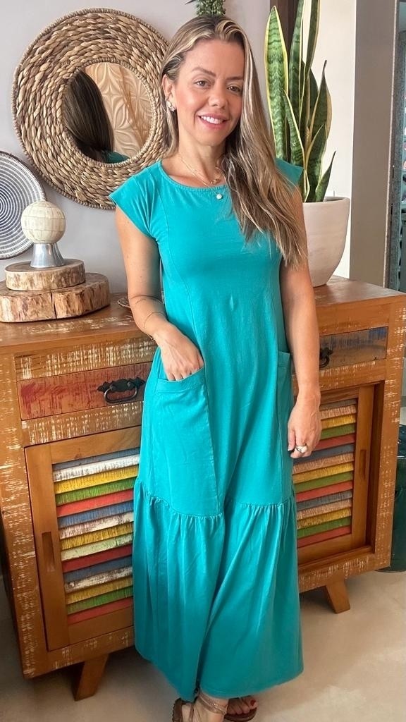 Vestido Heloisa Basic Verde Jade 