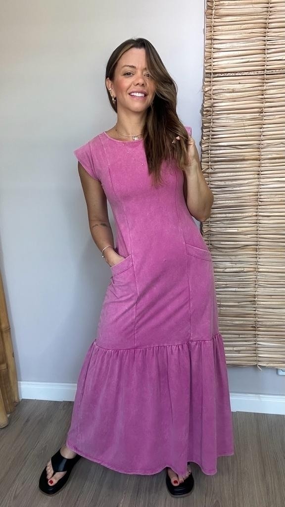 Vestido Heloisa Basic Rosa