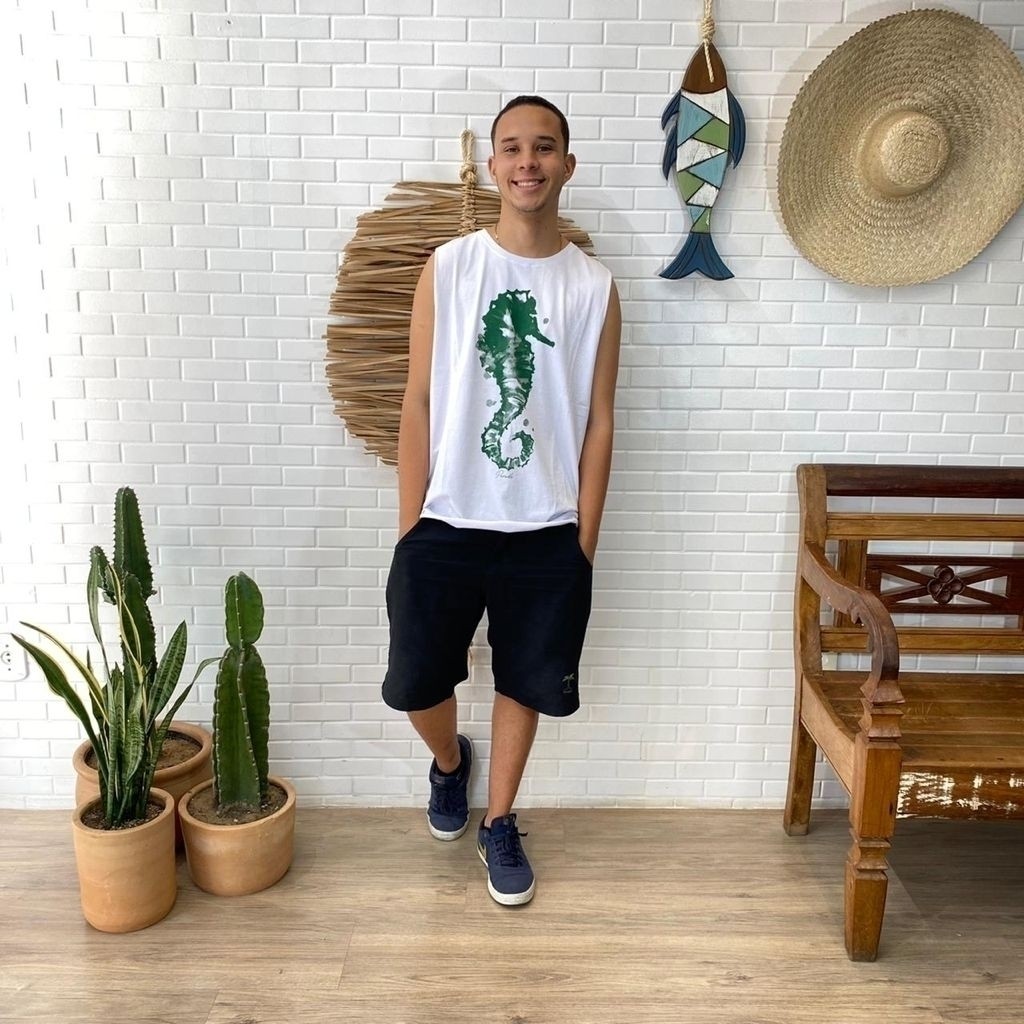  Regata Machão Cavalo Marinho Branca 