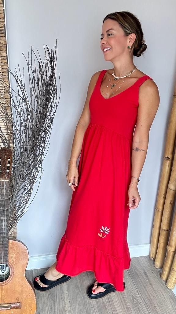 Vestido Jasmim Margarida Vermelho