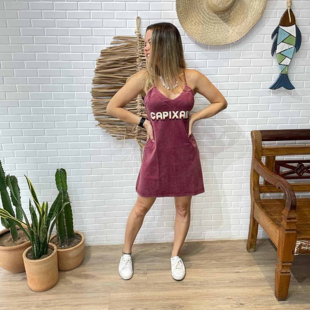 Vestido Bela Alça Regulável Capixaba Bordô