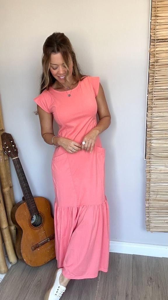 Vestido Heloisa Basic Salmão