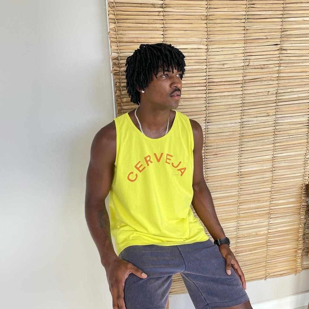 Regata Masculina Cerveja Amarelo Cítrico