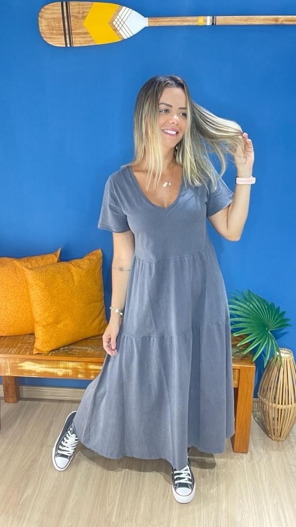 Vestido Amplo Chumbo