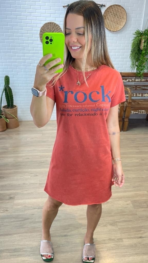 Vestido Curto Manga Rock Terra