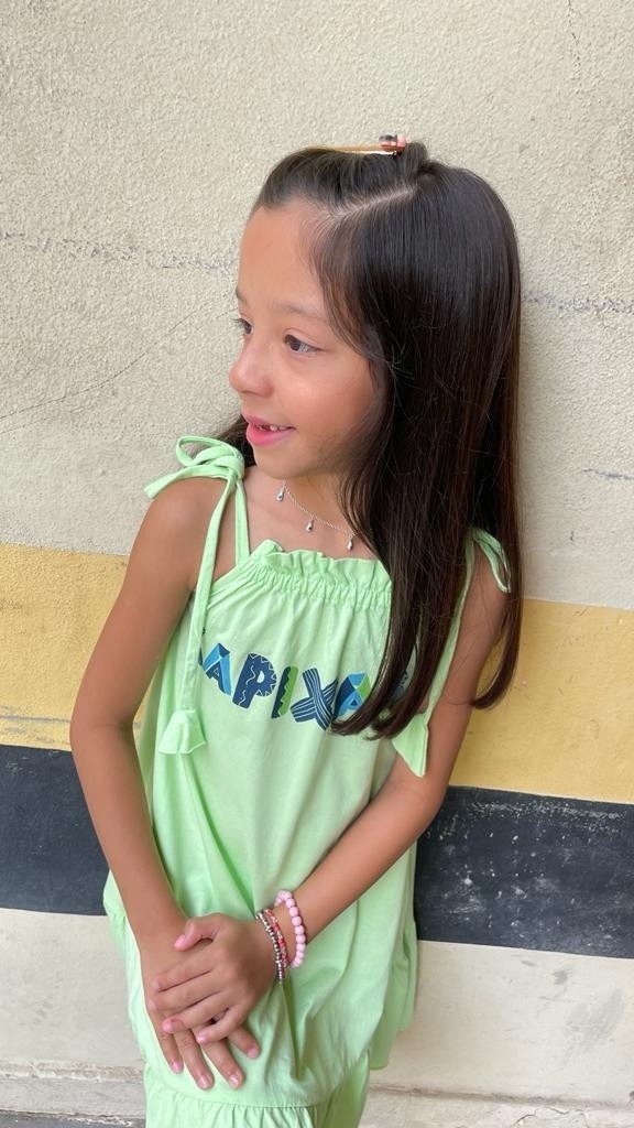 Vestido Infantil Com Babado Capixaba Chá Verde