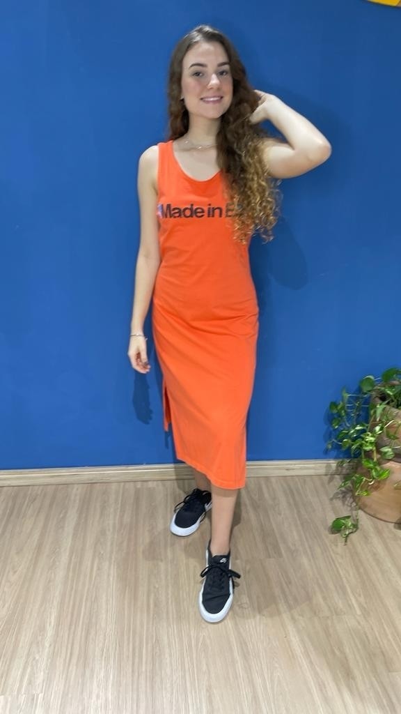 Vestido Midi Regata Made In ES Laranja